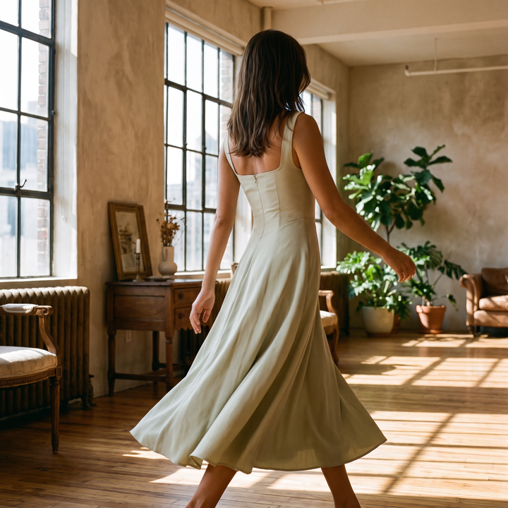 Scarlett midi dress skirt movement