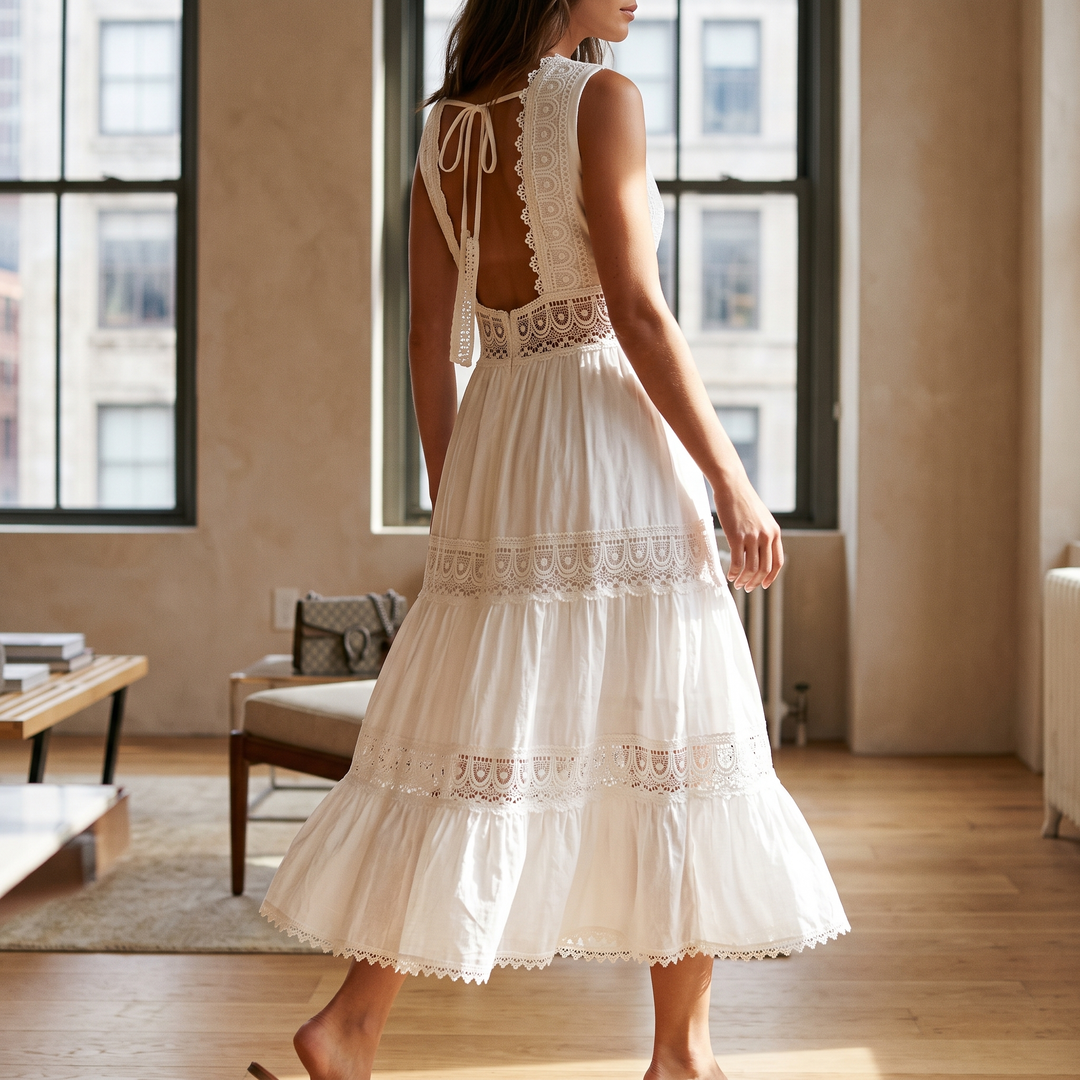 Stella midi dress back detail