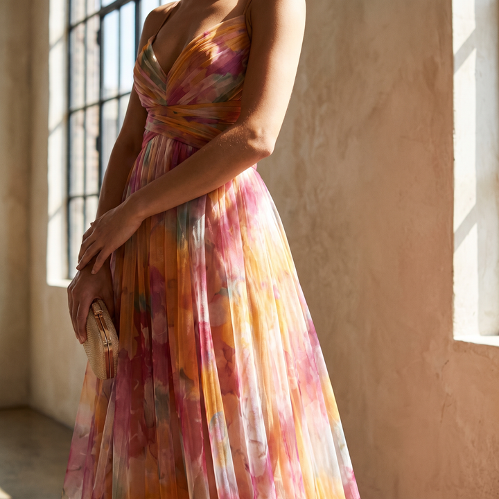 Valerie floral print fabric detail