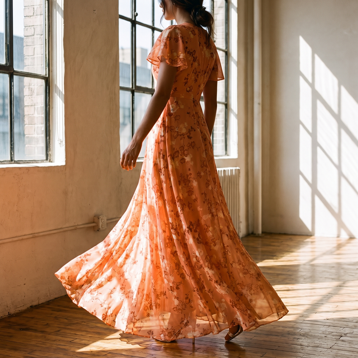 Aurelia maxi dress skirt movement